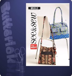 5312 EZ SEW 2 QUILTED FABRIC BAGS SIZES PATTERN UNCUT